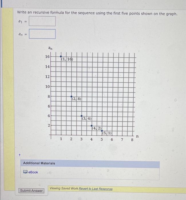 Solved Write an recursive formula for the sequence using the | Chegg.com