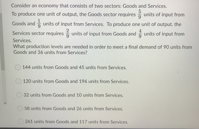 Solved Consider an economy that consists of two sectors: | Chegg.com