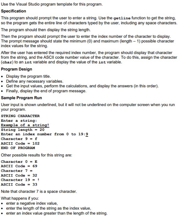 Solved Use the Visual Studio program template for this | Chegg.com