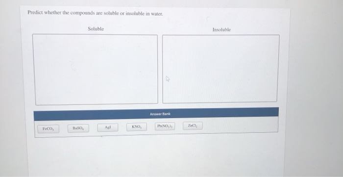 Solved Predict Whether The Compounds Are Soluble Or Insol