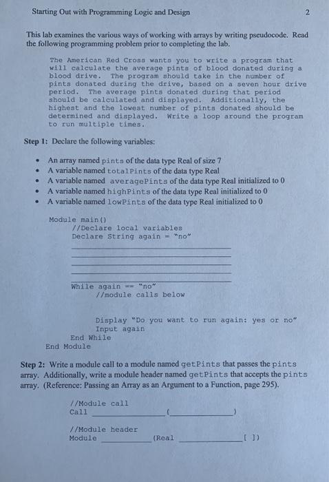 Solved Starting Out With Programming Logic And Design 1 Lab Chegg
