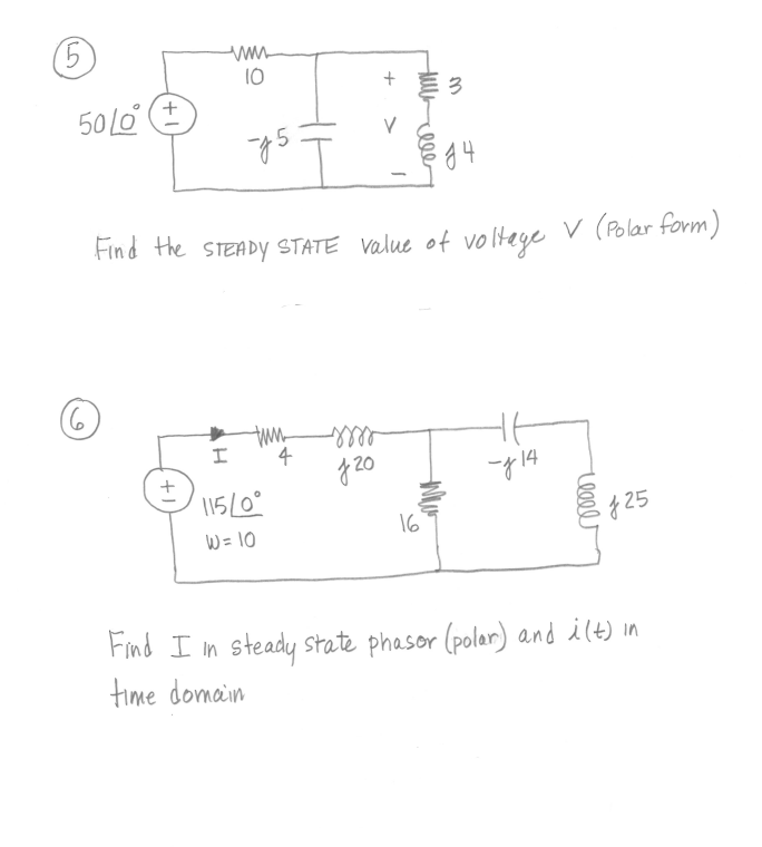 Solved Find the STEADY STATE value of voltage V (Polar | Chegg.com