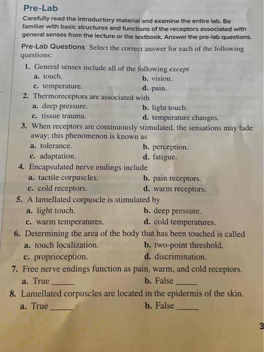 Solved Pre-Lab Carefully read the introductory material and | Chegg.com