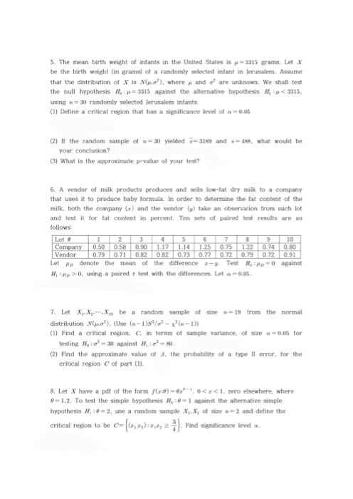Spring 2020 Statistical Inference Problem Set 8 1. | Chegg.com