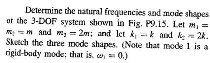 Solved Determine the natural frequencies and mode shapes of | Chegg.com