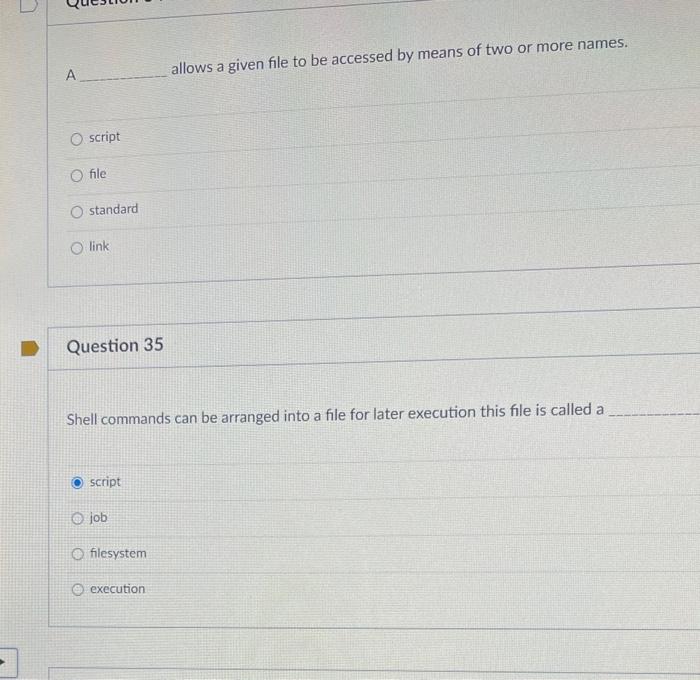 Solved allows a given file to be accessed by means of two or | Chegg.com