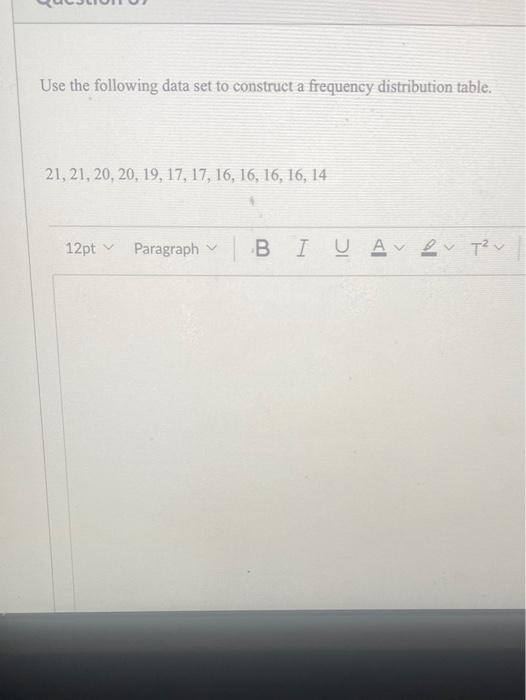 Solved Use the following data set to construct a frequency | Chegg.com