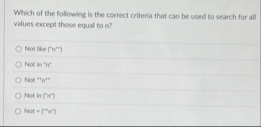 Solved Which of the following is the correct criteria that | Chegg.com