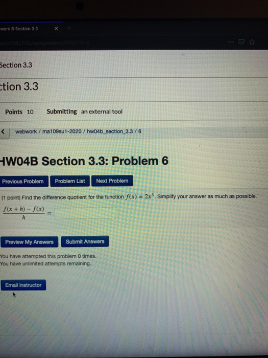 Solved work 6 Section 33 X Section 3.3 ction 3.3 Points 10 | Chegg.com