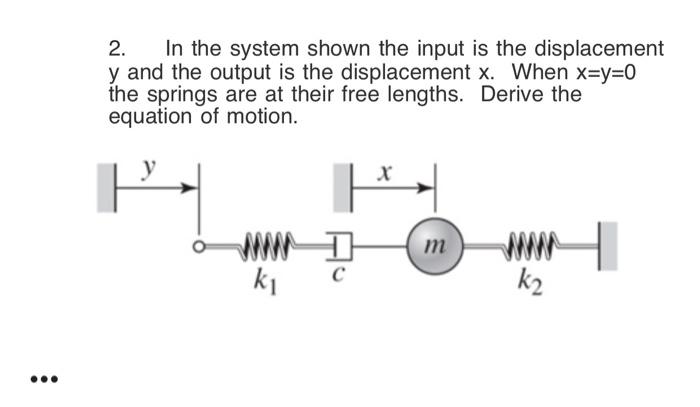 Solved 2. In the system shown the input is the displacement | Chegg.com
