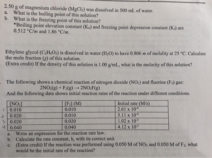 freezing point of mgcl2
