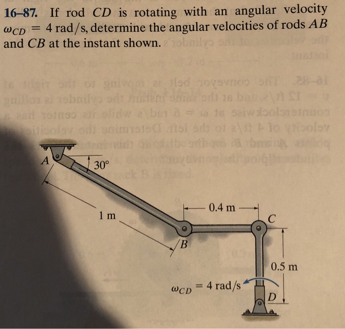 Solved 1687. If rod CD is rotating with an angular velocity
