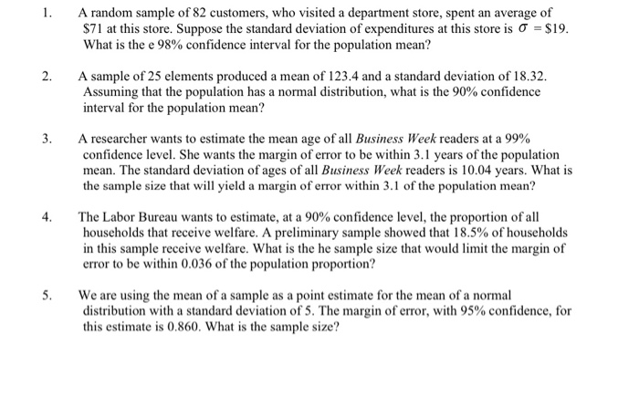 Solved 1. A random sample of 82 customers, who visited a | Chegg.com