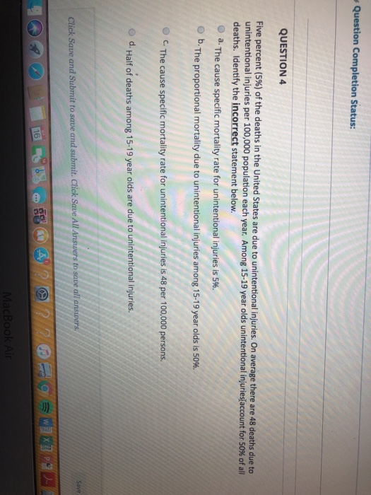 Solved Question Completion Status: QUESTION 4 Five percent | Chegg.com