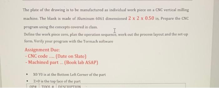Solved a The plate of the drawing is to be manufactured as | Chegg.com