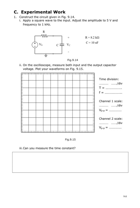 Solved C. Experimental Work 1. Construct the circuit given | Chegg.com