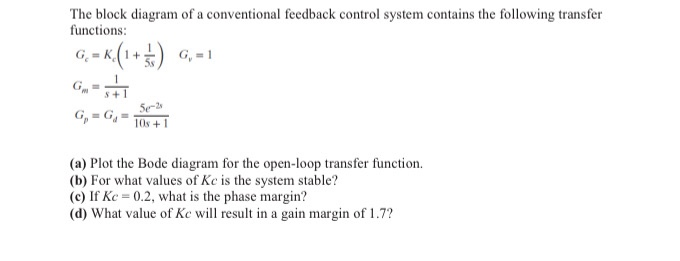 Solved The Block Diagram Of A Conventional Feedback Control | Chegg.com