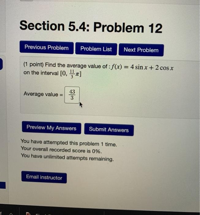 Solved Section 5.4: Problem 12 Previous Problem Problem List | Chegg.com