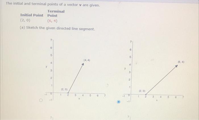 Solved The initial and terminal points of a vector v are | Chegg.com