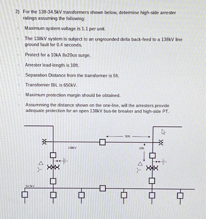 Solved 2) For The 138−34.5kV Transformers Shown Below, | Chegg.com