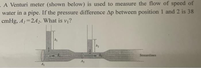 Solved - A Venturi meter (shown below) is used to measure | Chegg.com