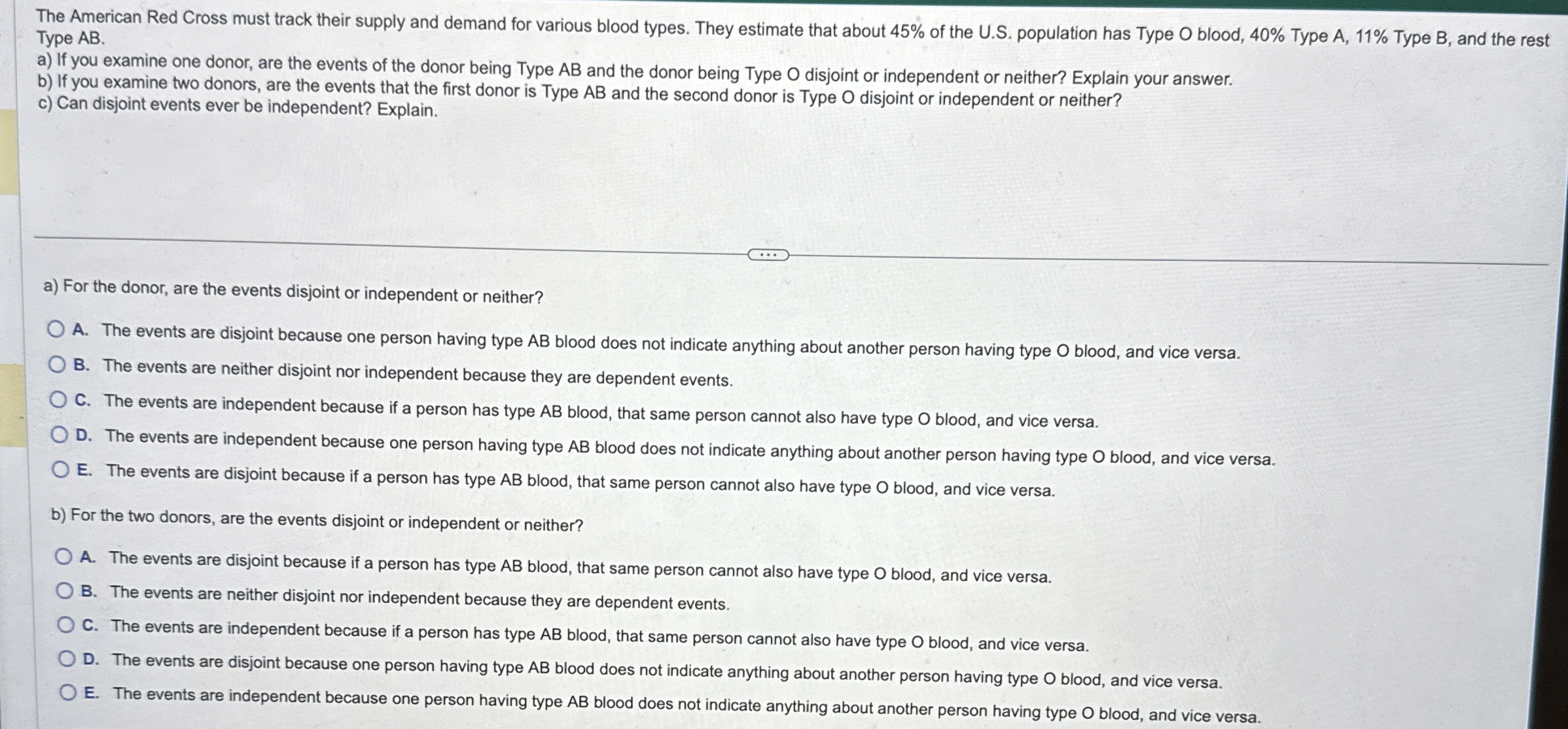 Solved The American Red Cross Must Track Their Supply And | Chegg.com