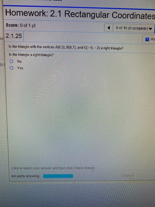 Solved Homework: 2.1 Rectangular Coordinates Score: 0 of 1 | Chegg.com