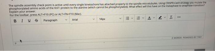 The spindle assembly check point is active until Biology Diagrams
