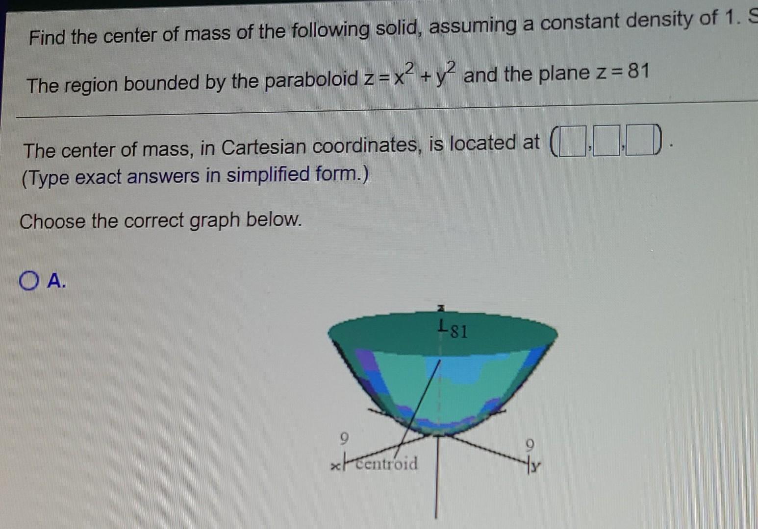 solved-find-the-center-of-mass-of-the-following-solid-chegg