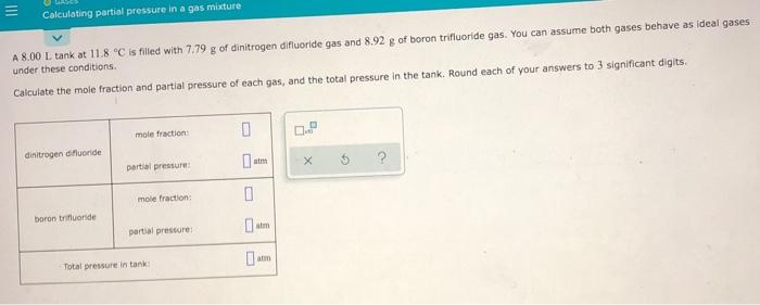 Solved Calculating partial pressure in a gas mixture A 8.00 | Chegg.com