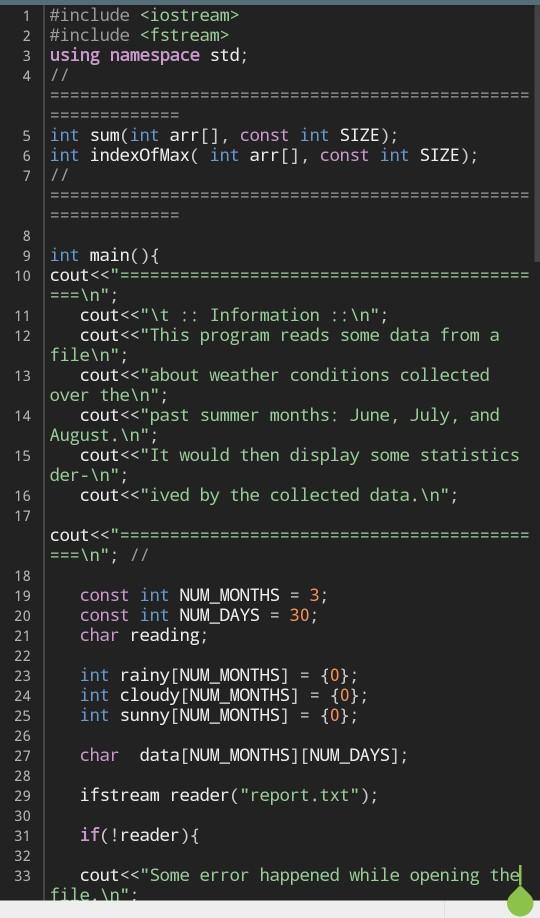 Solved 1 #include 2 #include 3 using namespace std; 4 // 5 | Chegg.com