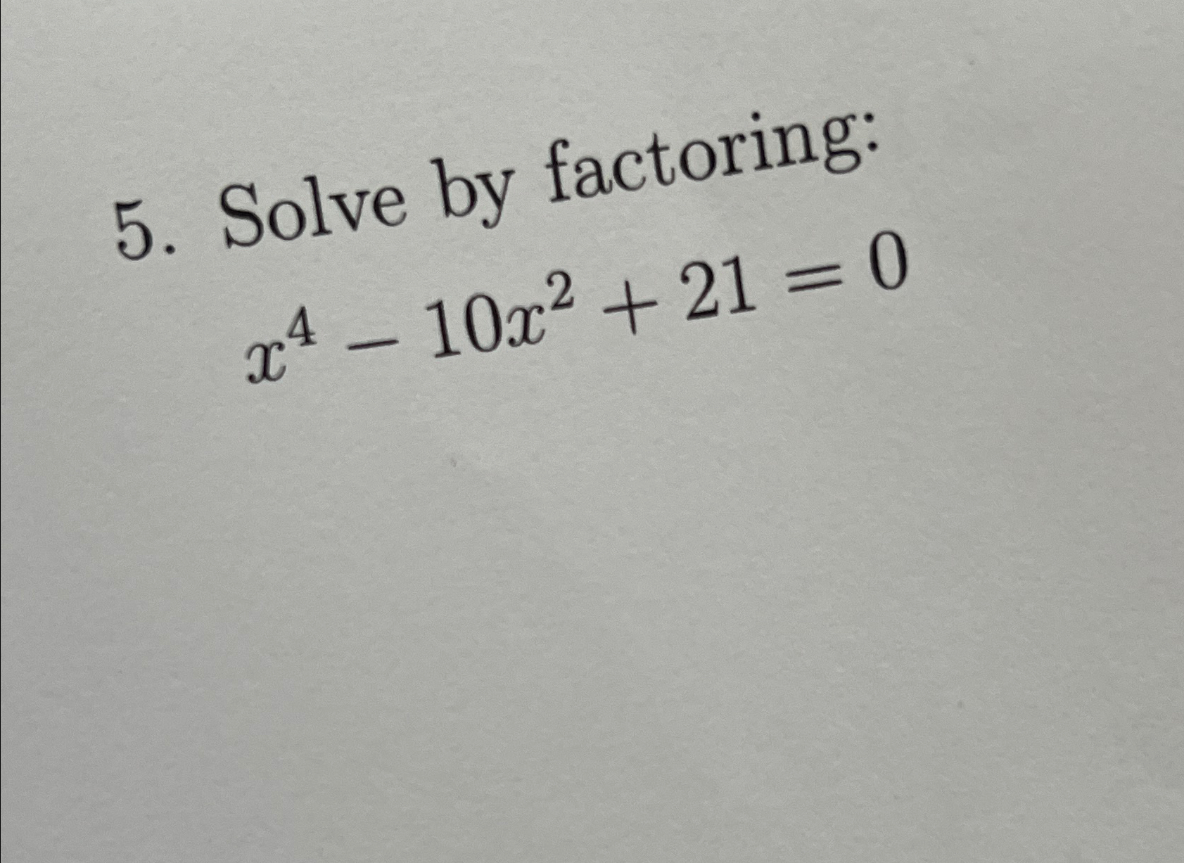 x 2 4x 21 0 solve by factoring