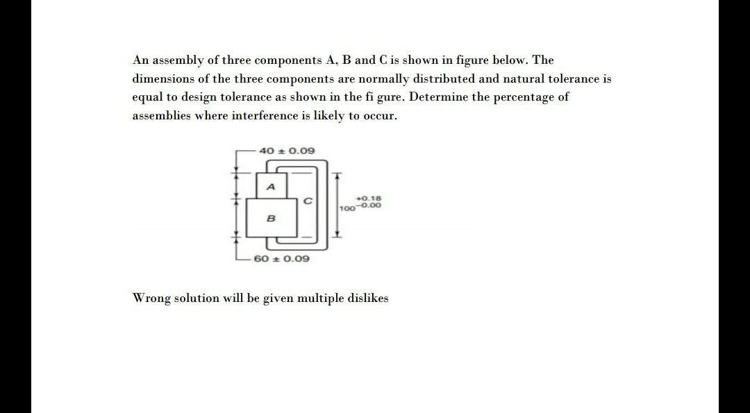 Solved An assembly of three components A, B and C is shown | Chegg.com