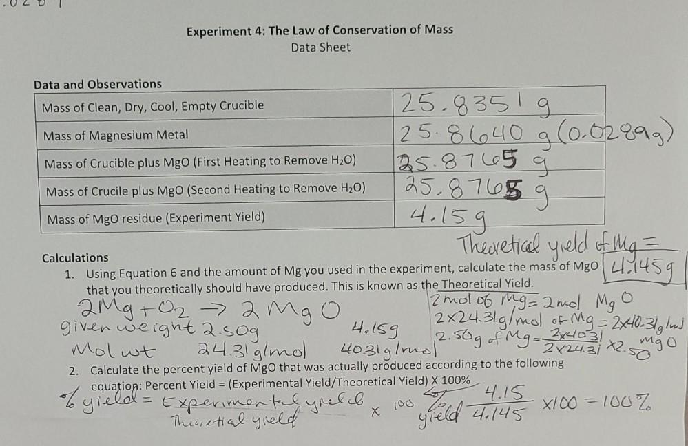 law of conservation of mass problems