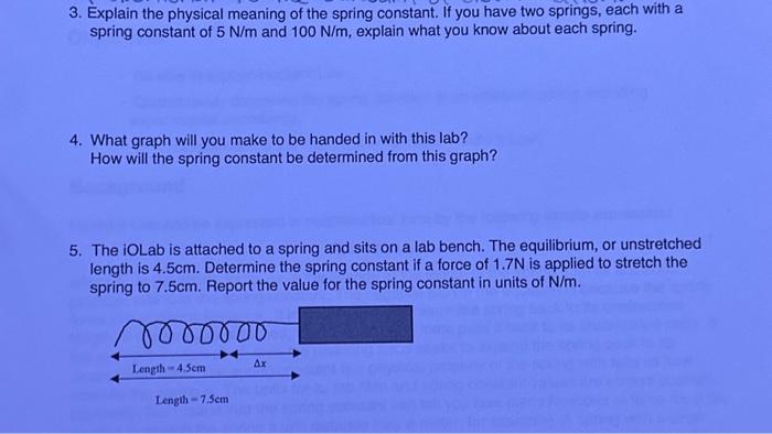 Solved 3. Explain the physical meaning of the spring | Chegg.com