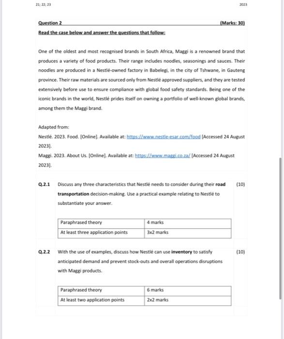Solved Question 1 Read the scenario below and answer the | Chegg.com