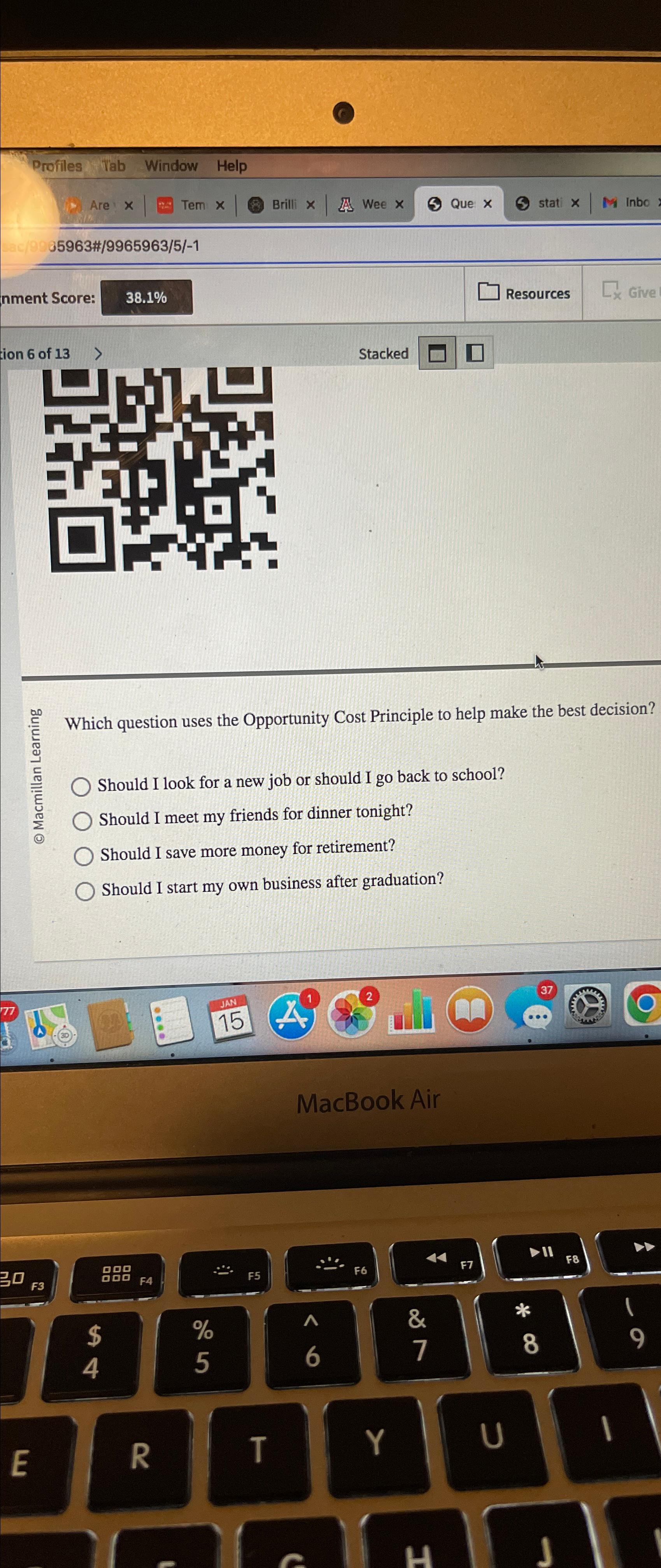 Solved Which question uses the Opportunity Cost Principle to | Chegg.com