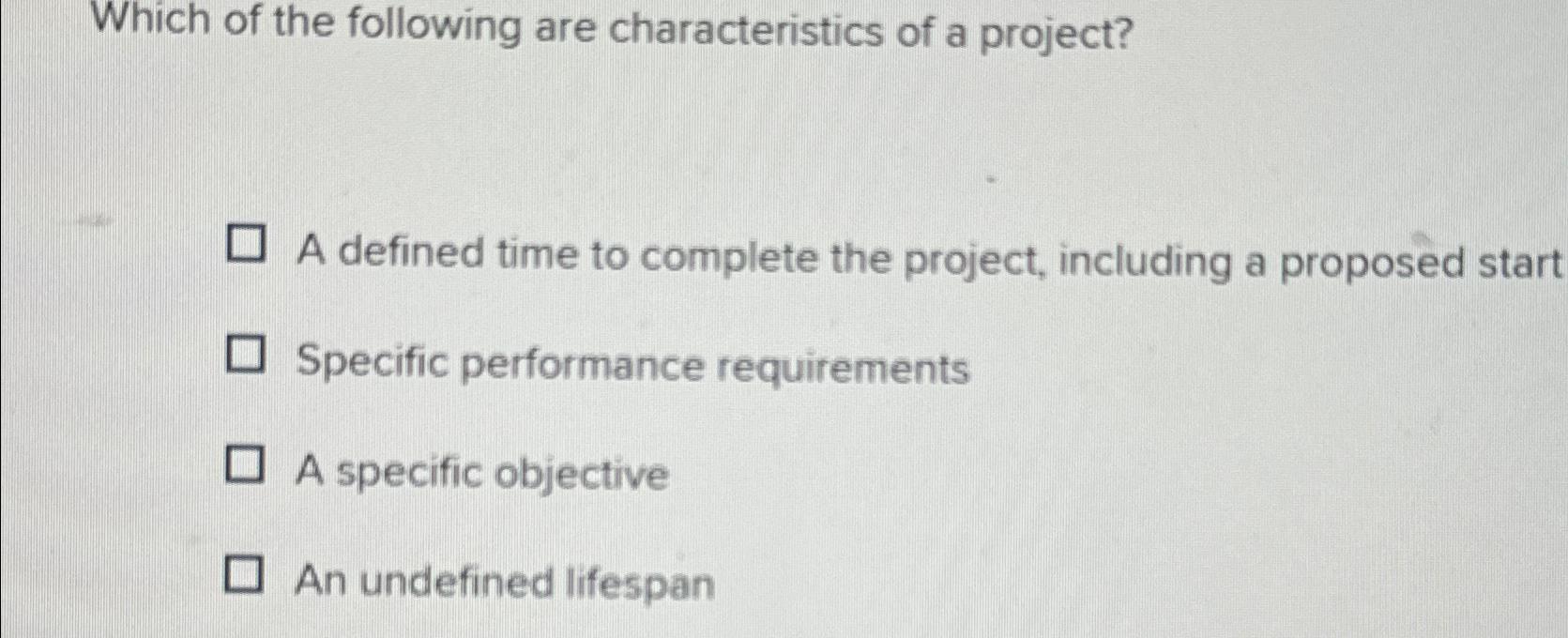 Solved Which of the following are characteristics of a | Chegg.com