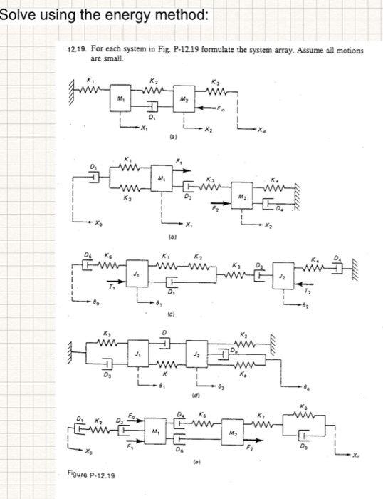 Solve using the energy method: 12.19. For each system | Chegg.com