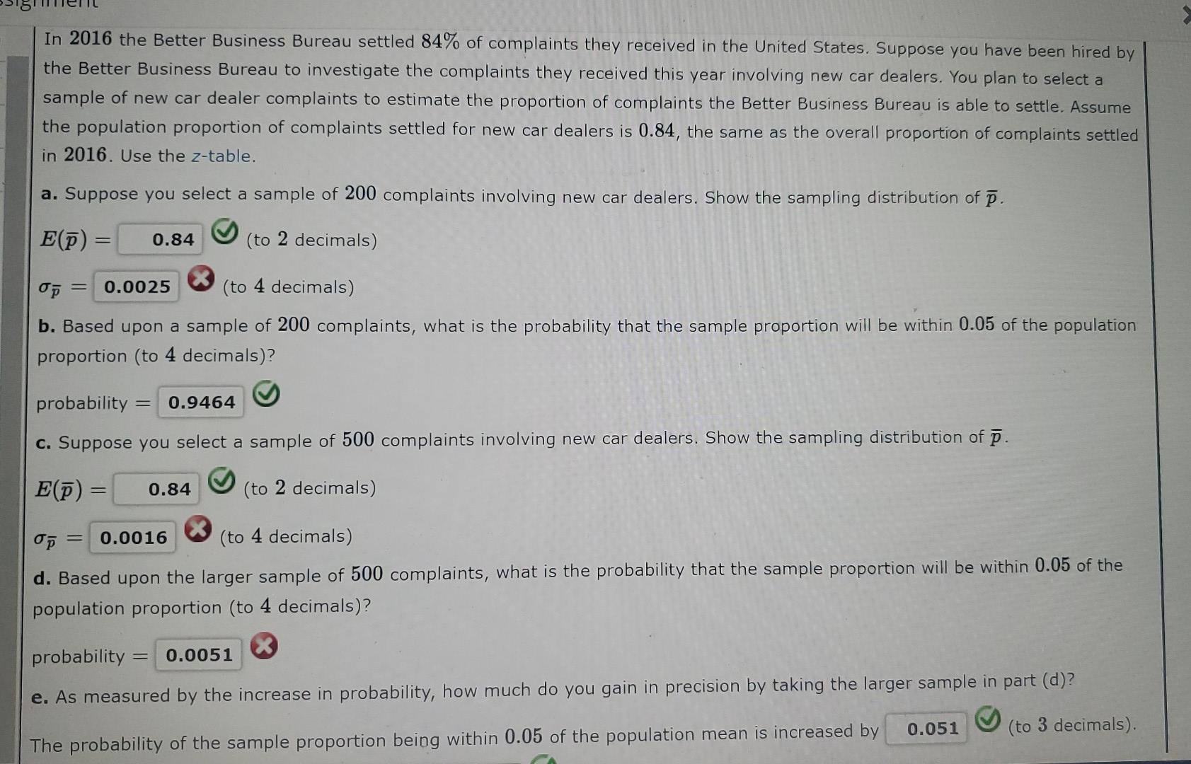 Solved In 2016 the Better Business Bureau settled 84 of