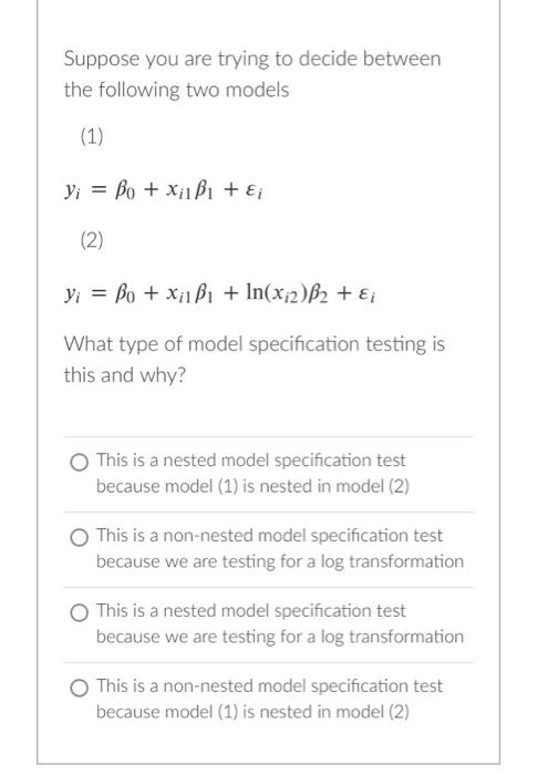 Solved Suppose you are trying to decide between the | Chegg.com