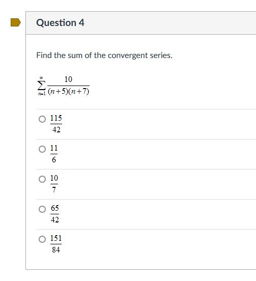 Solved Question 4Find the sum of the convergent | Chegg.com