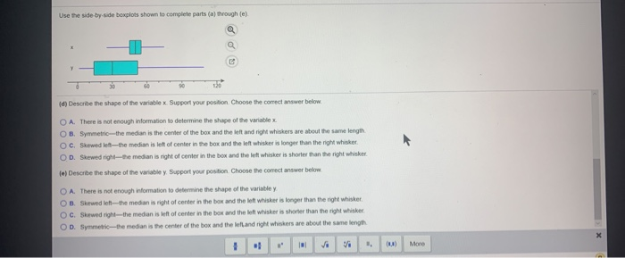 Solved Use the side-by-side boxplots shown to complete parts | Chegg.com