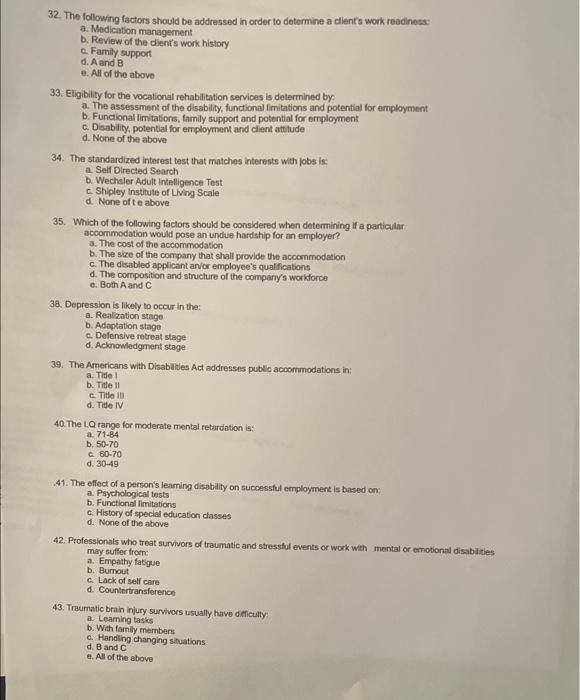 Solved PLEASE ANSWER MULTIPLE CHOICE QUESTION #32, #33, #34, | Chegg.com