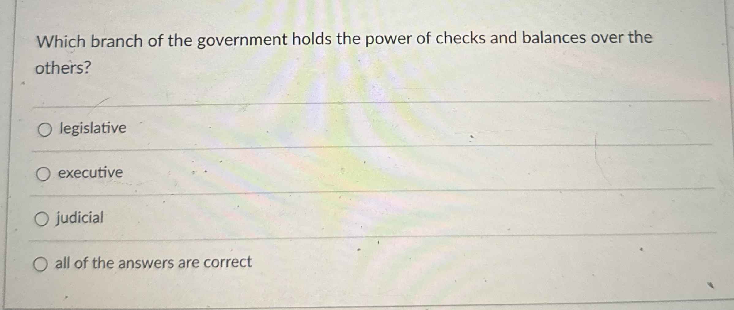 Solved Which branch of the government holds the power of | Chegg.com