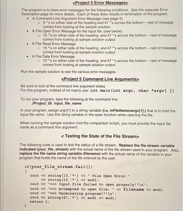 Solved In Project 5, you will write a computer program that | Chegg.com
