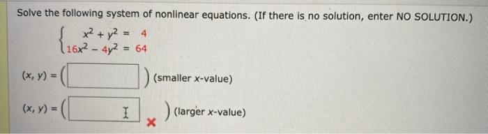 Solved Solve the following system of nonlinear equations. | Chegg.com