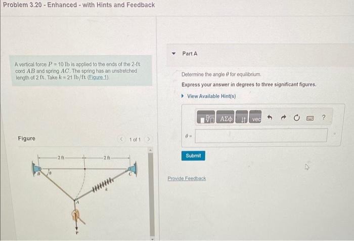 Solved The Spring DB Has An Unstretched Length Of 2 M. | Chegg.com