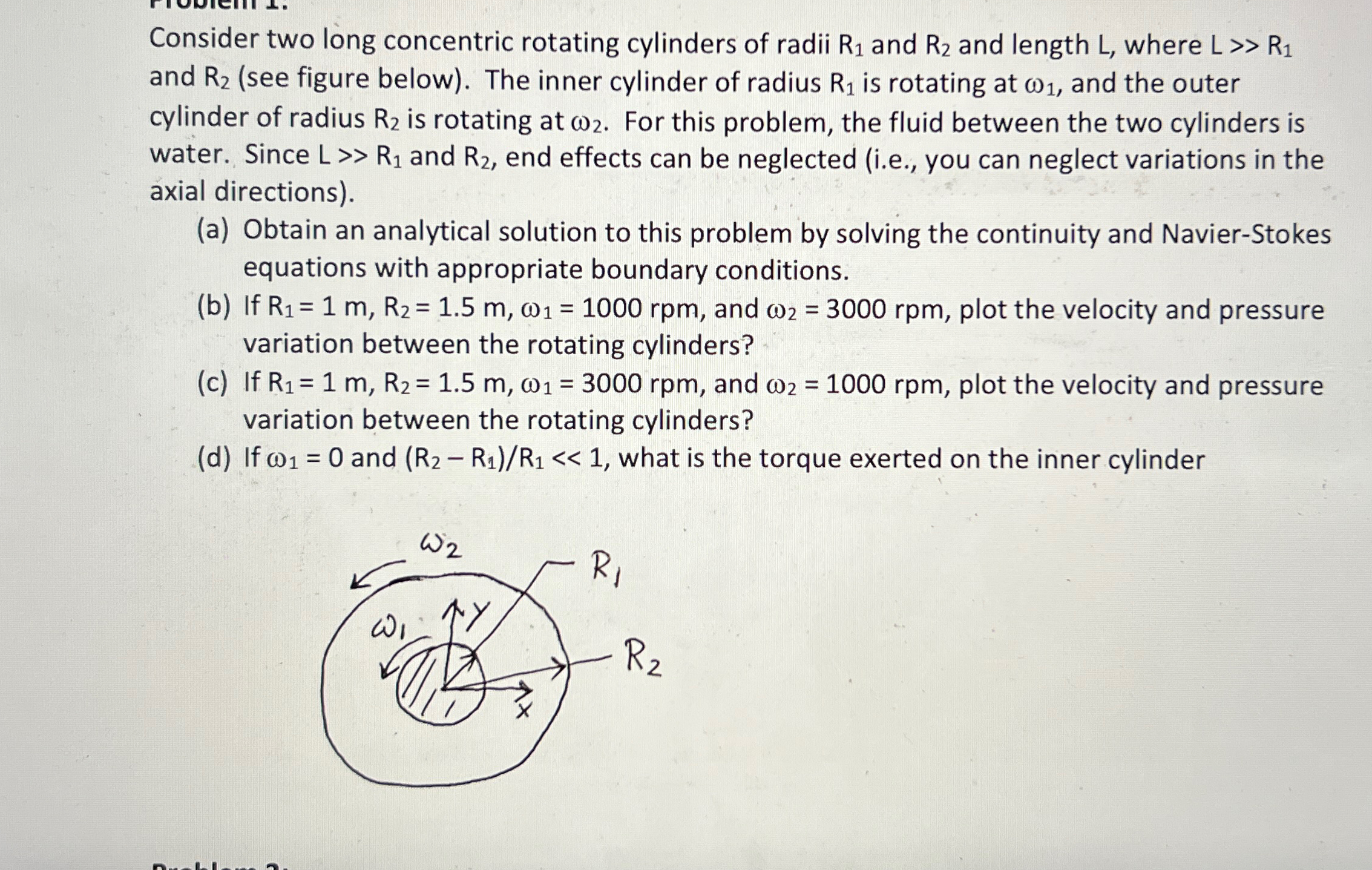 Solved Consider two long concentric rotating cylinders of | Chegg.com