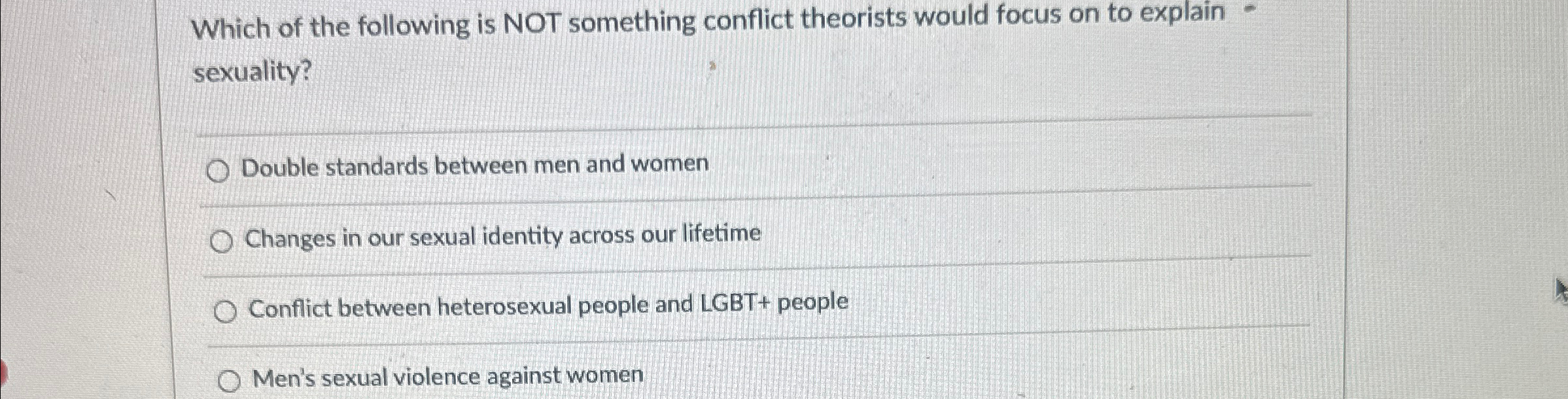 Solved Which of the following is NOT something conflict | Chegg.com